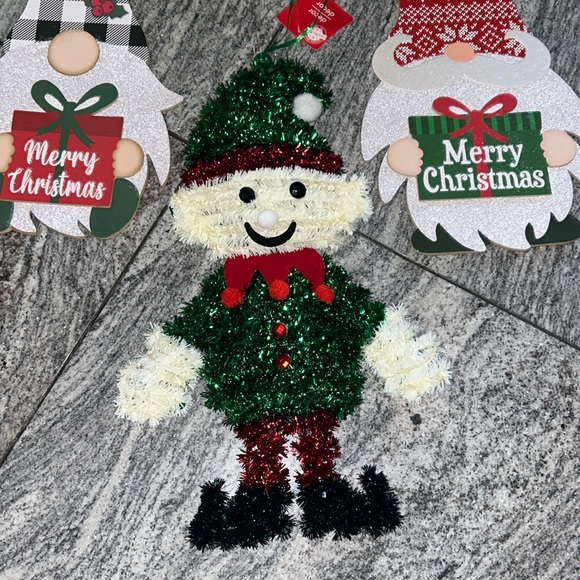 NWT- GLITTER GNOME AND ELF CHRISTMAS DECORATIONS x3 BUNDLE - Picture 4 of 7